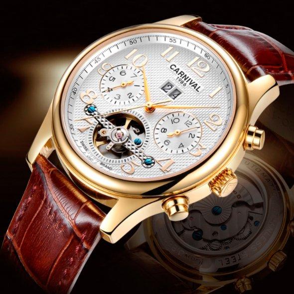 Чоловічий наручний годинник Carnival Swiss Brown, фото 1
