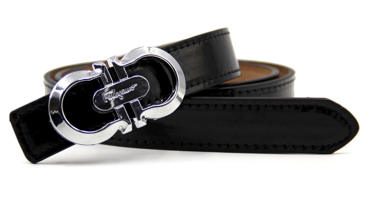 Ремінь лаковий жіночий брендовий Ferragamo