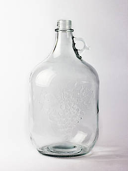 Пляшка скляна з пл. кришечкою "Лоза" 5 л