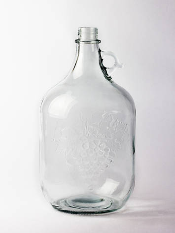 Пляшка скляна з пл. кришечкою "Лоза" 5 л