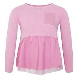 Блуза з сіткою для дівчинки 4,6 років 104,116 Лонгслив бавовняний рожевий ТМ Canada House S1JA6309-532TLC