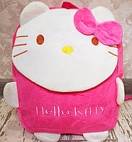 Рожевий дитячий плюшевий рюкзак для дівчинки Хеллоу Кітті (Hello Kitty), дошкільний рюкзак-іграшка