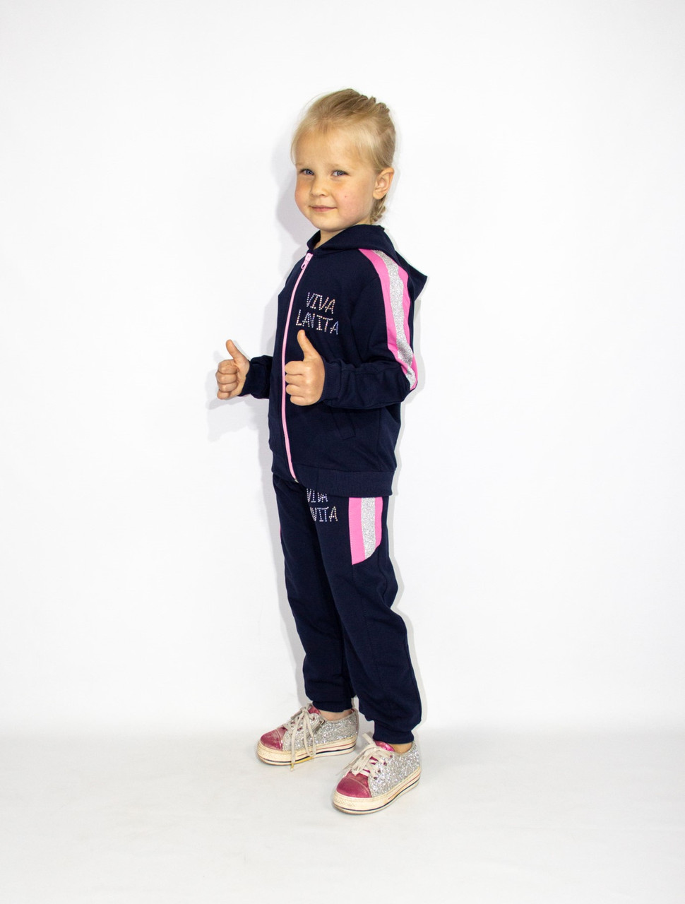 Стильный Спортивный Костюм на Девочку ( Барби-синий-стразы) 128-134-140 ...