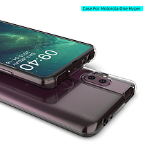 Ультратонкий 0,3 мм чохол для Motorola One Hyper прозорий, фото 4