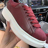 Жіночі кросівки Alexander McQueen Dark Red, кросівки олександр маккуїн, фото 4
