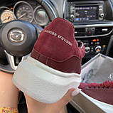 Жіночі кросівки Alexander McQueen Dark Red, кросівки олександр маккуїн, фото 6