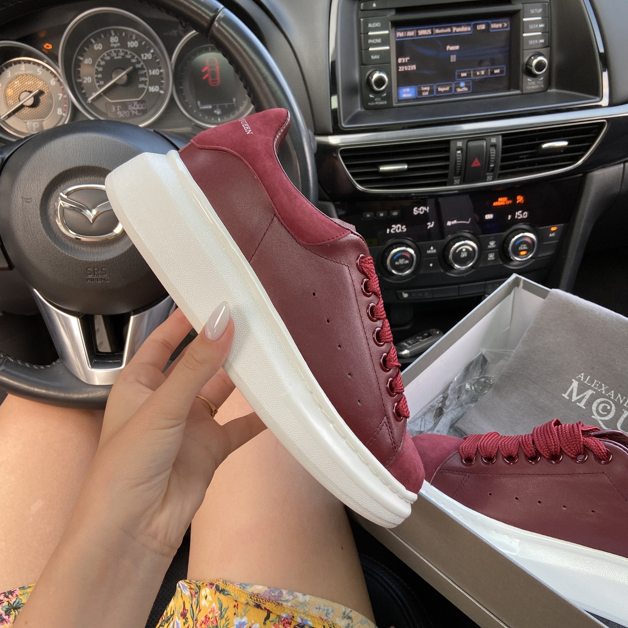 Жіночі кросівки Alexander McQueen Dark Red, кросівки олександр маккуїн, фото 1