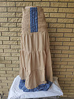 Сарафан-юбка длинный, в пол, есть большие размеры, ткань хлопок CARROCAR, Турция