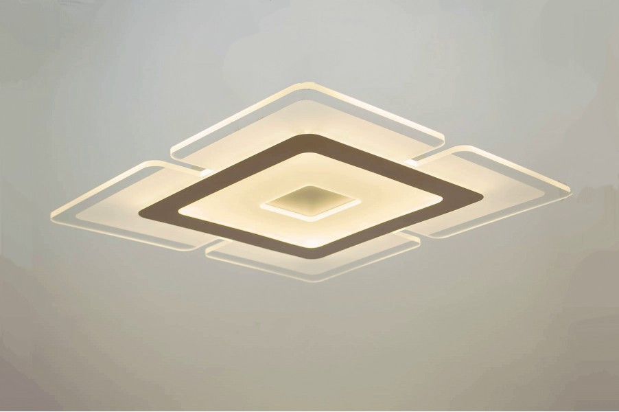 Люстра квадрат світлодіодний з пультом керування з диммером для кухні, коридору, фото 1