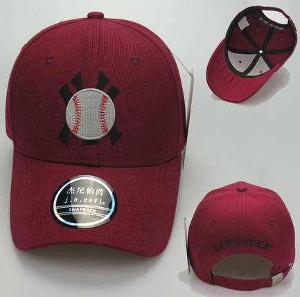 Кепка Бейсболка New York Yankees NY MLB Нью-Йорк Янкіз М'яч Бордо, фото 3