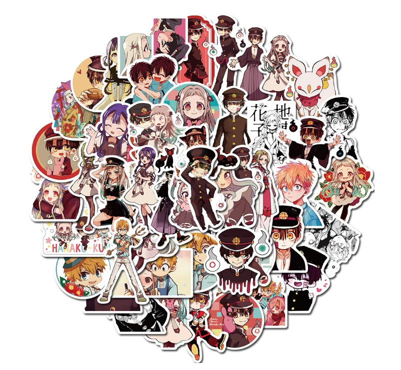 Набір вінілових наклейок стикерів Стикерпак Аніме Ханако кун стикеромбінг на автотелефон ноутбук стіну 50 шт.