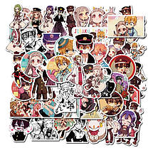 Набір вінілових наклейок стикерів Стикерпак Аніме Ханако кун стикеромбінг на автотелефон ноутбук стіну 50 шт., фото 4