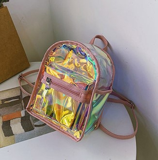 Рюкзак Голографічний Хамеліон, модний, міська, Лазерна сумка ТОП ЯКІСТЬ Рожева
