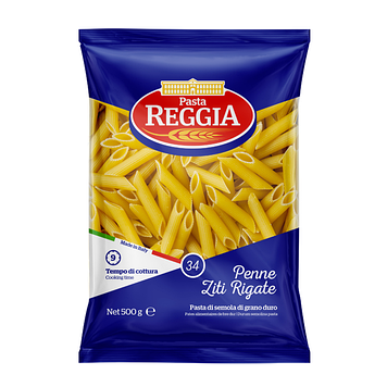 Макарони Pasta Reggia 34 Pene Ziti Rigati Перо 500 г