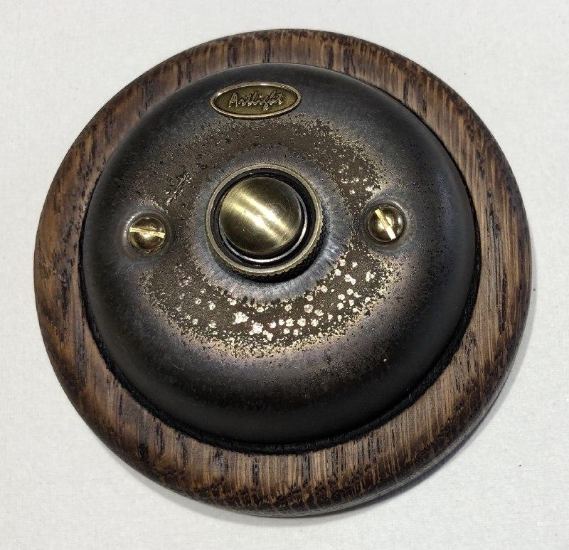 Ретро кнопка звонка  порцелянова Artlight  Бронза фурнітура бронза, хром (стійкість рамки не врахована)