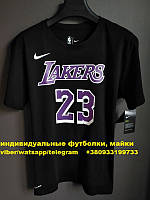 Футболка черная Nike James №23 команда Lakers NBA Dri-Fit Леброн Джеймс Лейкерс