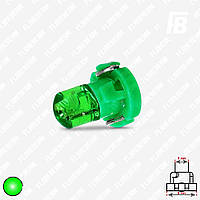 Лампа LED цоколь T3 (Neo Wedge 4.6 мм, 8 мм), с линзой, 12 В, DIP 5 мм*01 (зелёный)