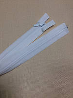 Роз'ємна потайна блискавка YKK біла 70 см, 1 повзунок