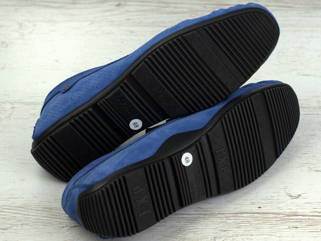 Взуття великих розмірів чоловіча замшеві мокасини сині літні перфорація Rosso Avangard ETHEREAL Sea Vel BS