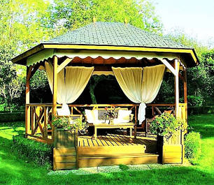 Альтанки з термомодифікованого брусу від виробника в Україні