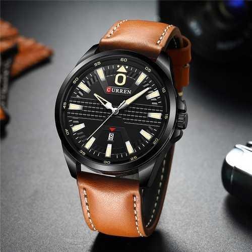 Чоловічі наручні годинники Curren 8379 Black-Brown (+Відеоогляд)