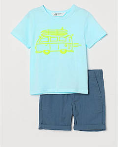 Костюм для хлопчика футболка і шорти Транспорт H&M р. 98, 110см