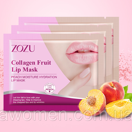 Маска для губ ZOZU Peach Collagen Peach з екстрактом персика 8 g, фото 1