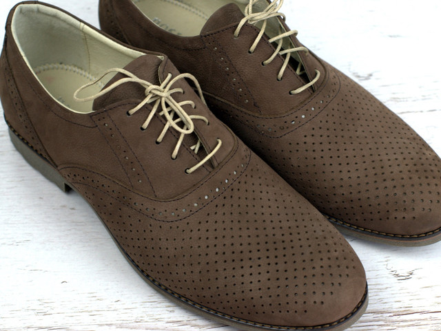 Взуття великих розмірів чоловіча літні м'які коричневі туфлі нубук Rosso Avangard BS Romano Brown NUB Perf