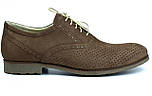 Взуття великих розмірів чоловіча літні м'які коричневі туфлі нубук Rosso Avangard BS Romano Brown NUB Perf, фото 2