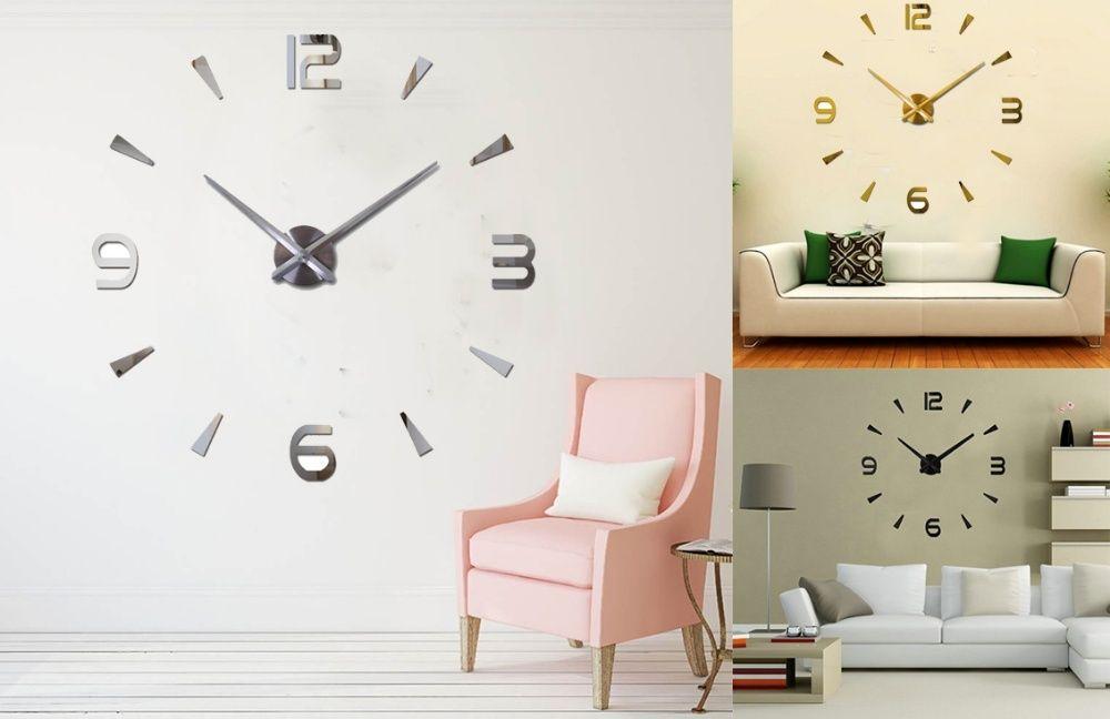 Великі настінні 3Д годинник Original Diy Clock 3D Всі моделі 3 кольори