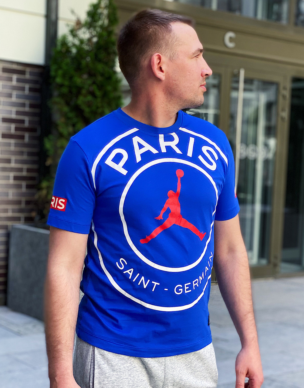 Футболка чоловіча Air Jordan PSG / CLO-131 (Розміри:M,L), фото 1
