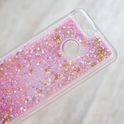 TPU чохол акваріум Aquarium stars для Huawei Y7 Prime 2018 (зірочки та рожеві блискітки)