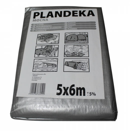 Тент Plandeka Mocna 5х6 срібний металік
