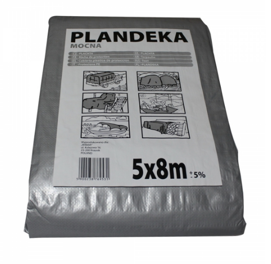 Тент Plandeka Mocna 5х8 срібний металік