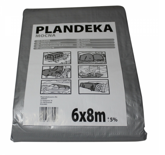 Тент Plandeka Mocna 6х8 срібний металік