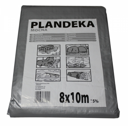 Тент Plandeka Mocna 8х10 срібний металік