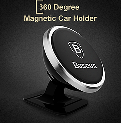 Оригінальний Магнітний автомобільний утримувач Baseus Car Magnetic 360 Rotation Black / Silver