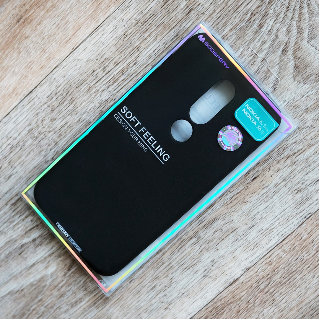 Оригінальний силіконовий чохол Mercury Goospery для Nokia 6.1 Plus (Nokia X6 2018) (чорний)