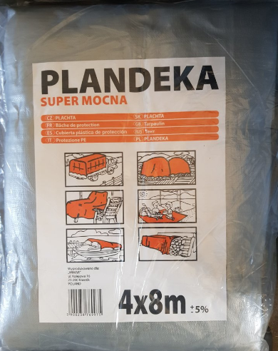 Тент Plandeka Super Mocna 4х8 срібний металік