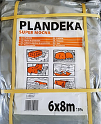 Тент Plandeka Super Mocna 6х8 срібний металік