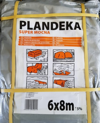 Тент Plandeka Super Mocna 6х8 срібний металік, фото 1