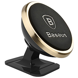 Оригінальний Магнітний автомобільний утримувач Baseus Car Magnetic 360 Rotation Black/Gold