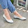 Балетки шкіряні на низькому ходу, колір білий, фото 2