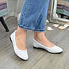 Балетки шкіряні на низькому ходу, колір білий, фото 4