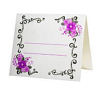 Рассадочная карточка с фиолетовыми цветами (арт. PC-13)