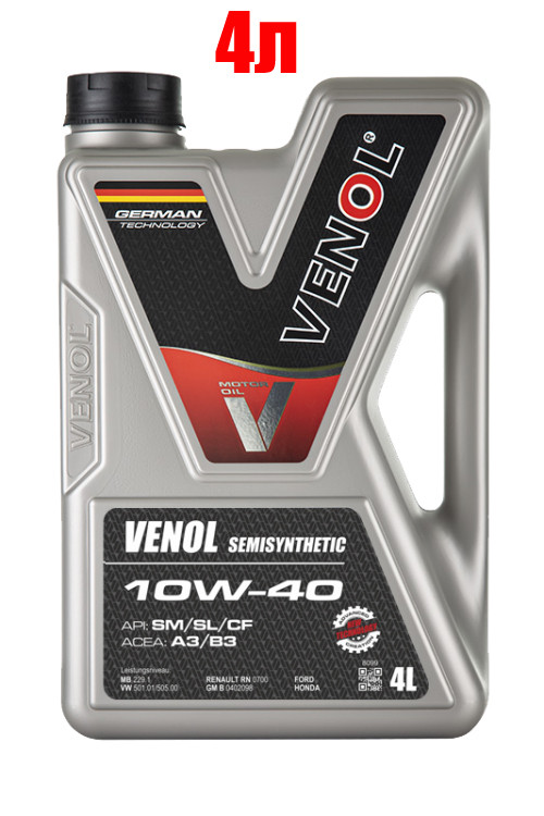 Моторна олива Venol 10w40 Semi Synthetic 4 л