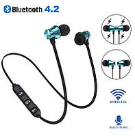 Навушники Bluetooth Sport Magnetic, спортивные, магнитные Синие