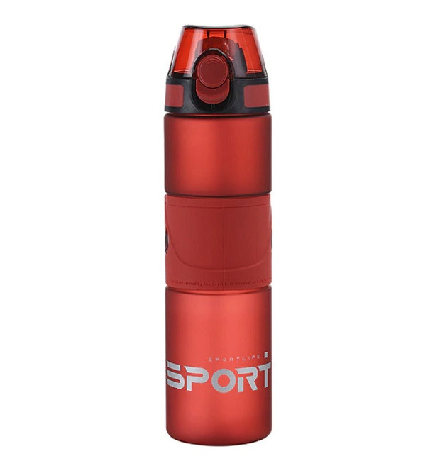 Спортивна пляшка для води DIBE пластикова 700 мл Червоний металік