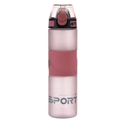 Пляшка для води спортивна DIBE пластикова 700 мл Рожевий металік