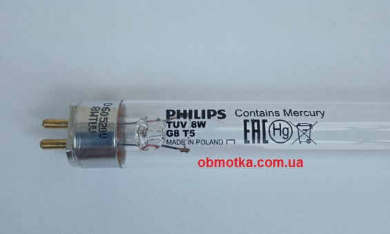 Лампа бактерицидна PHILIPS TUV 8W T5 G5 (Польща)